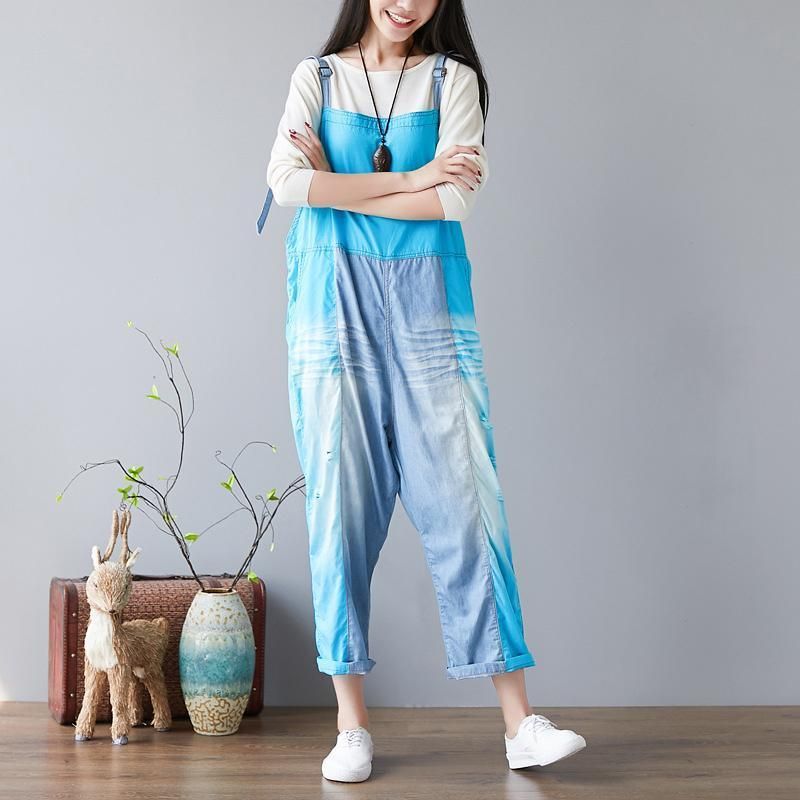 Snoep Kleur Splicing Gaten Verstelbare Sling Rompertjes Jumpsuits