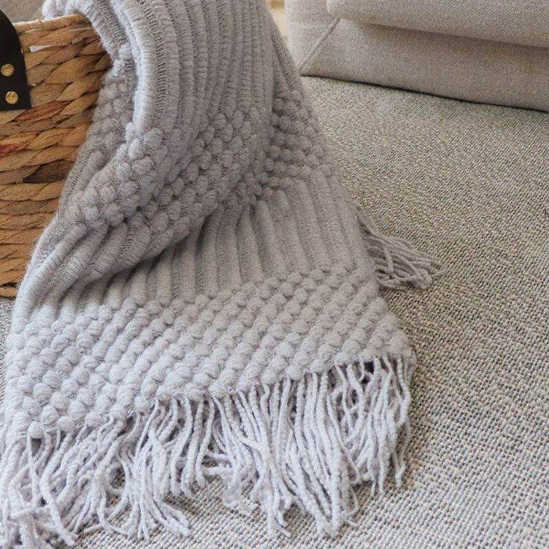 Nordic Effen Kleur Sofa Kwastje Deken | Interieurdecoratie