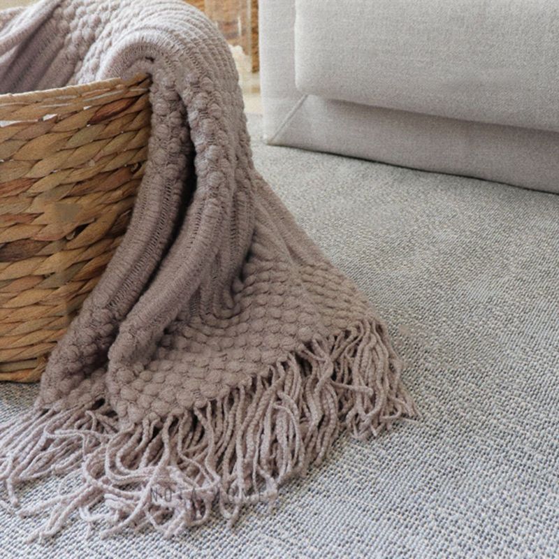 Nordic Effen Kleur Sofa Kwastje Deken | Interieurdecoratie