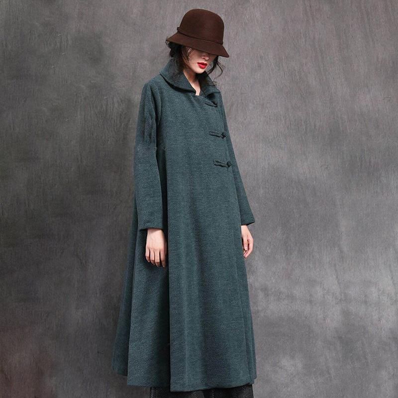 Vrouwen Vintage Chinese Stijl Winter Lange Jas