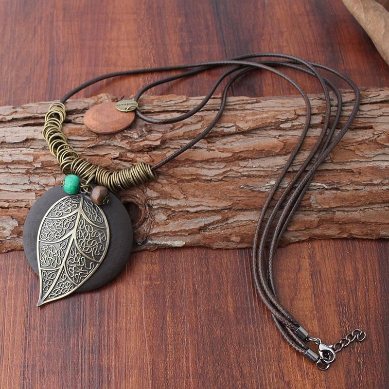 Nieuwe Vintage Mode Blad Hanger Vrouwen Ketting: