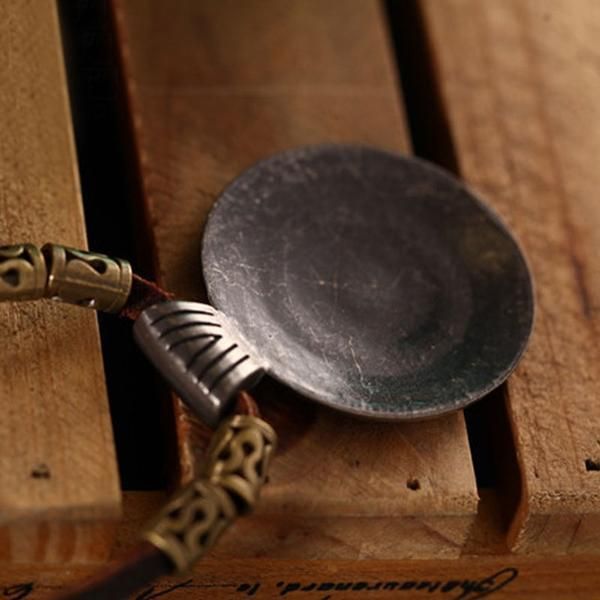 Retro Accessoires Leren Ketting Ronde Kettingen